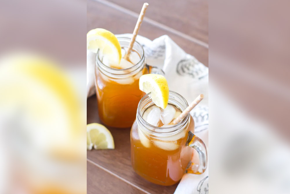 Apricot kombucha mocktail