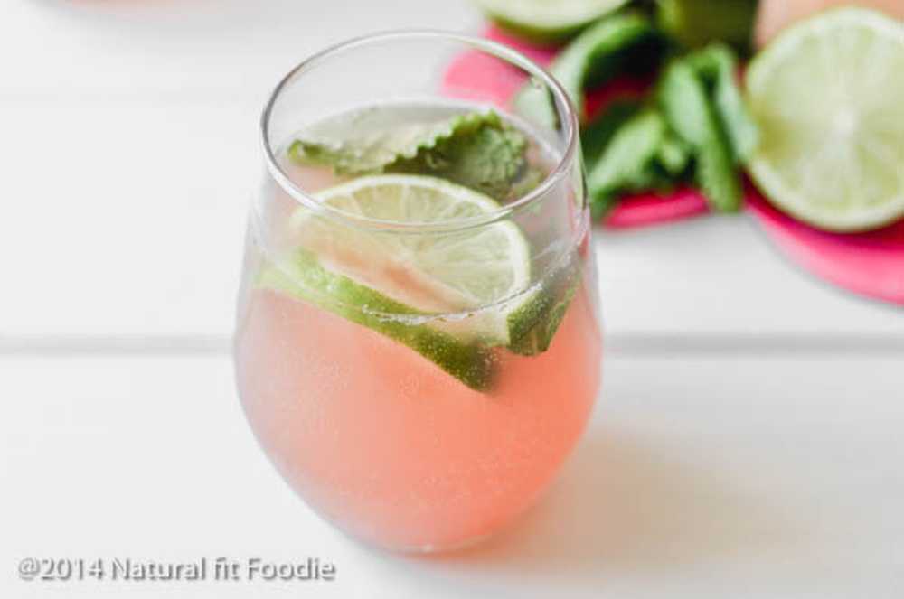 Pink grapefruit juice with lemon and orange