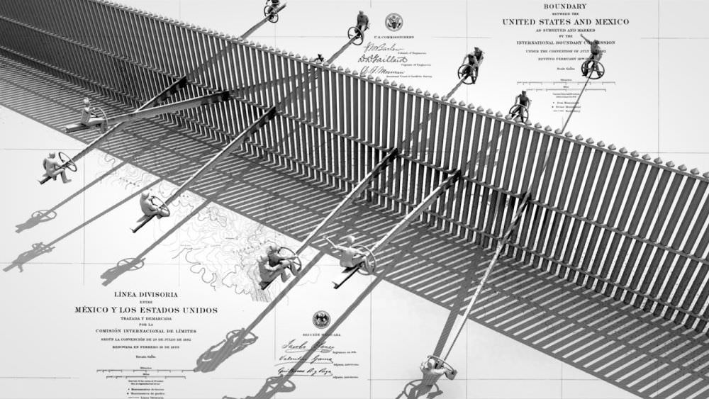 Teeter Totter Wall - pink seesaws across US-Mexico border