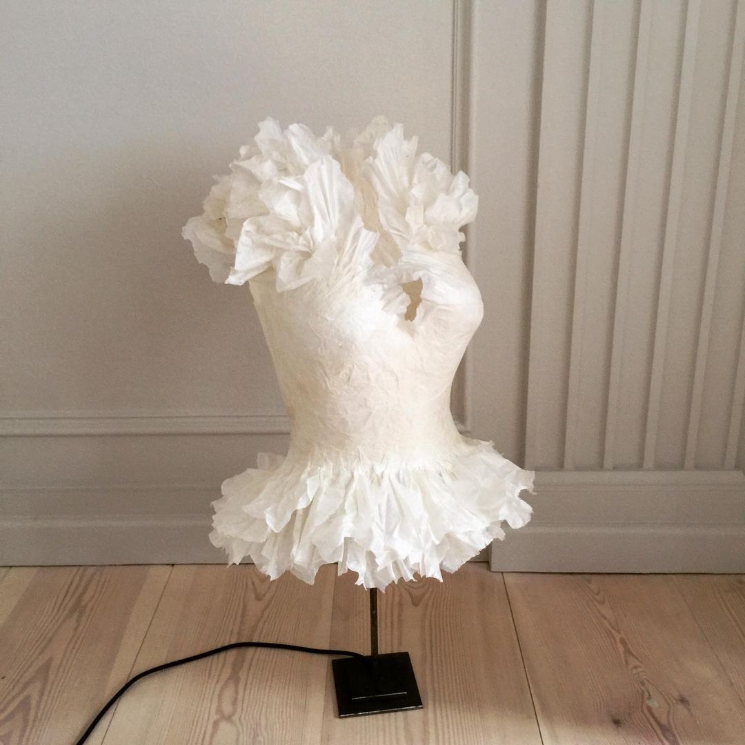 Violise Lunn's white paper frock