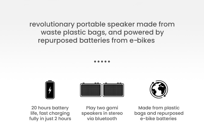 Gomi's speaker made from plastic waste