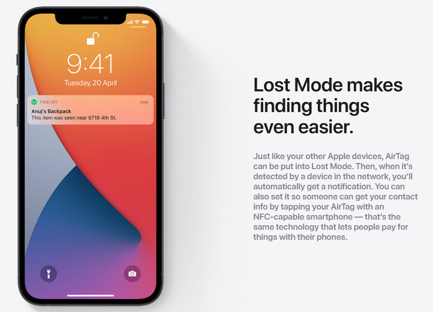 Apple Airtag Lost mode