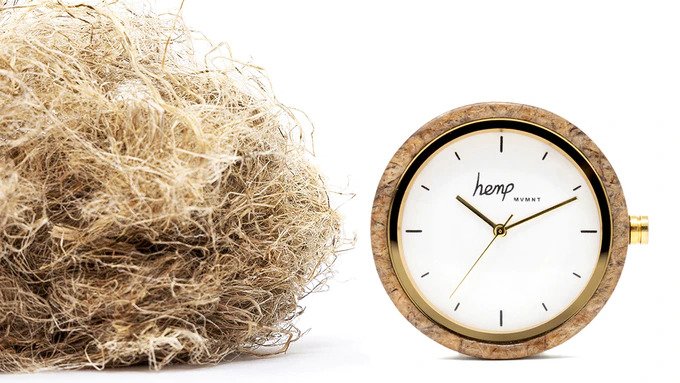 Hemp fibers with hemp watch dial