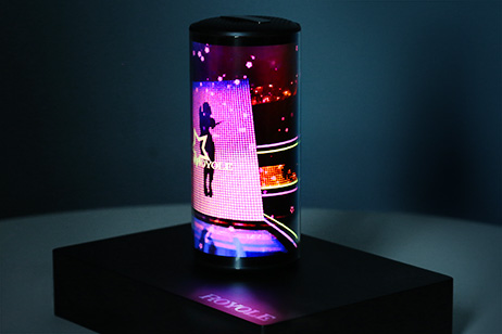 Royole stretchable display rolled around column