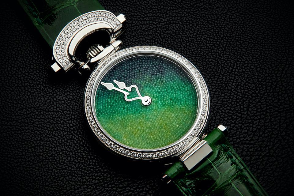 Bovet emerald color watch dial