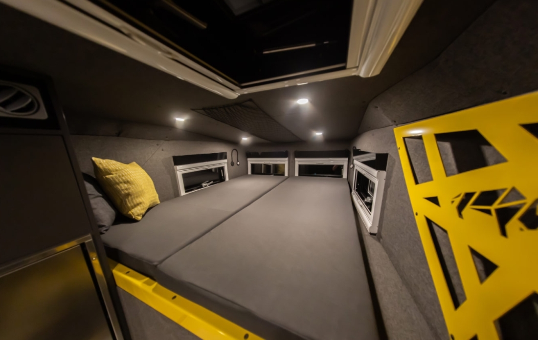 Loki Basecamp Cybertruck camper bed