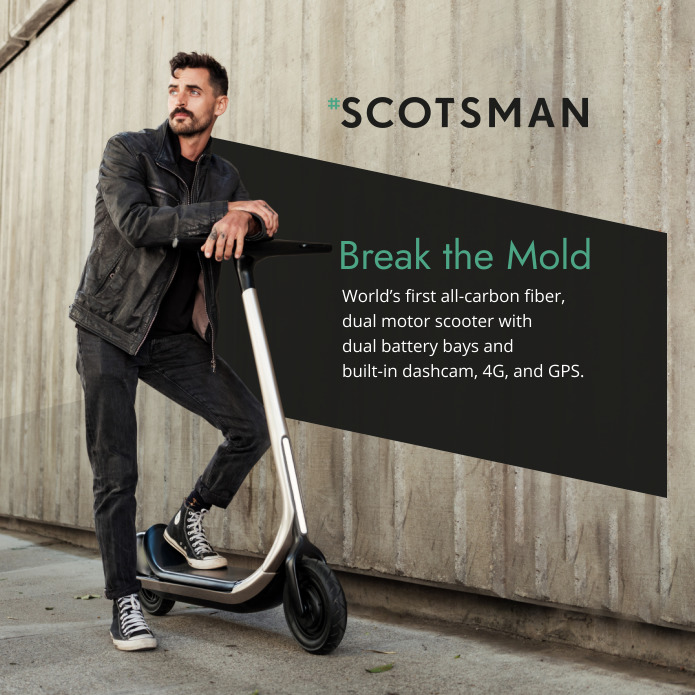 Scotsman 3D-printed carbon fiber e-scooter