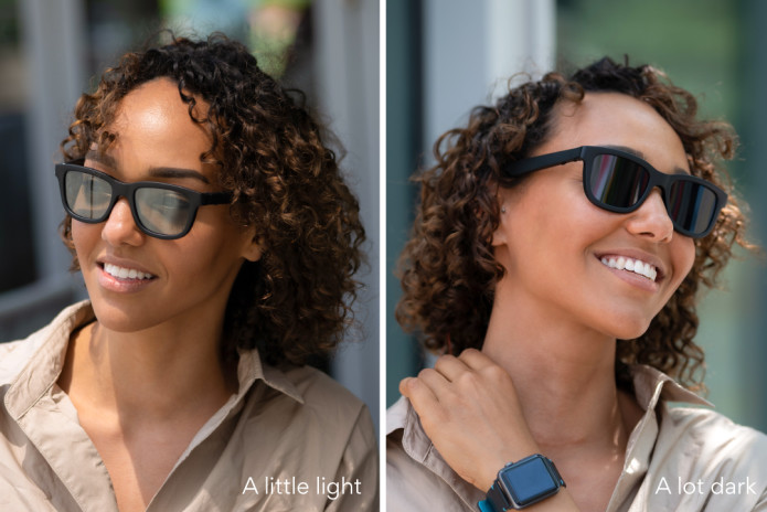 a lady wearing Dusk sunglasses