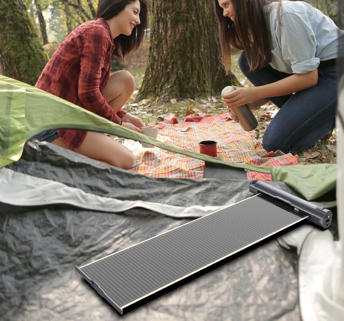 xsolar solar charger being used in outdoors