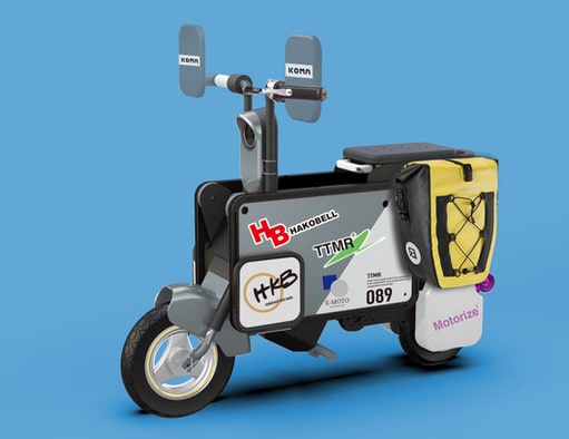 Tiny Tatamel e-bike with attached accessories