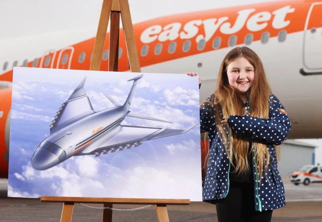Cerys Armstrong with her zero-emission passenger plane design
