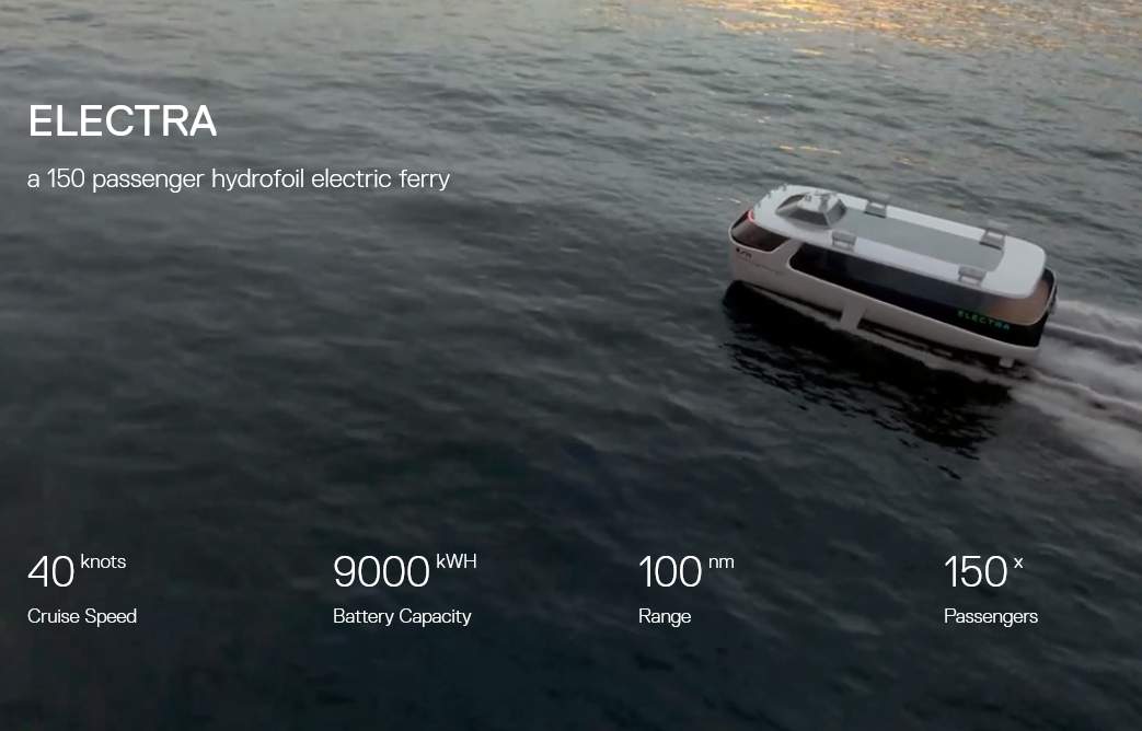 Electra hydrofoil ferry specs