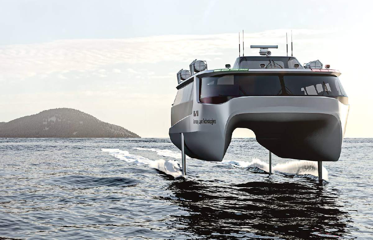 electric hydrofoil catamaran