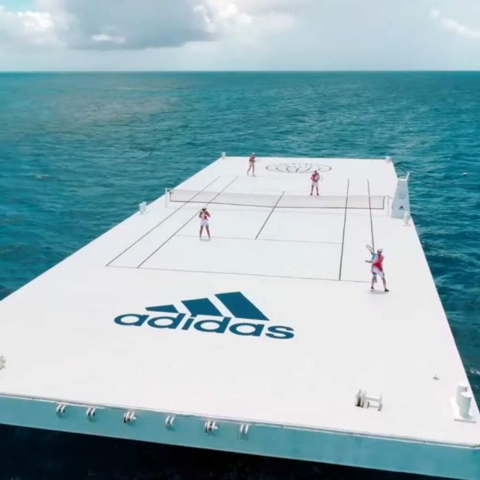 Adidas Floating Tennis Court Made From Plastic Waste