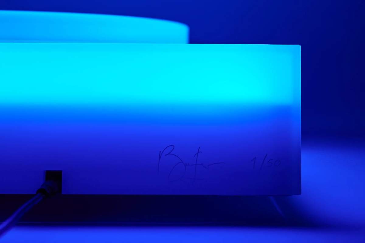 Brian Eno's signature on turntable plinth
