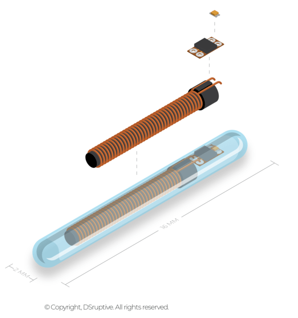 Inside microchip capsule implant