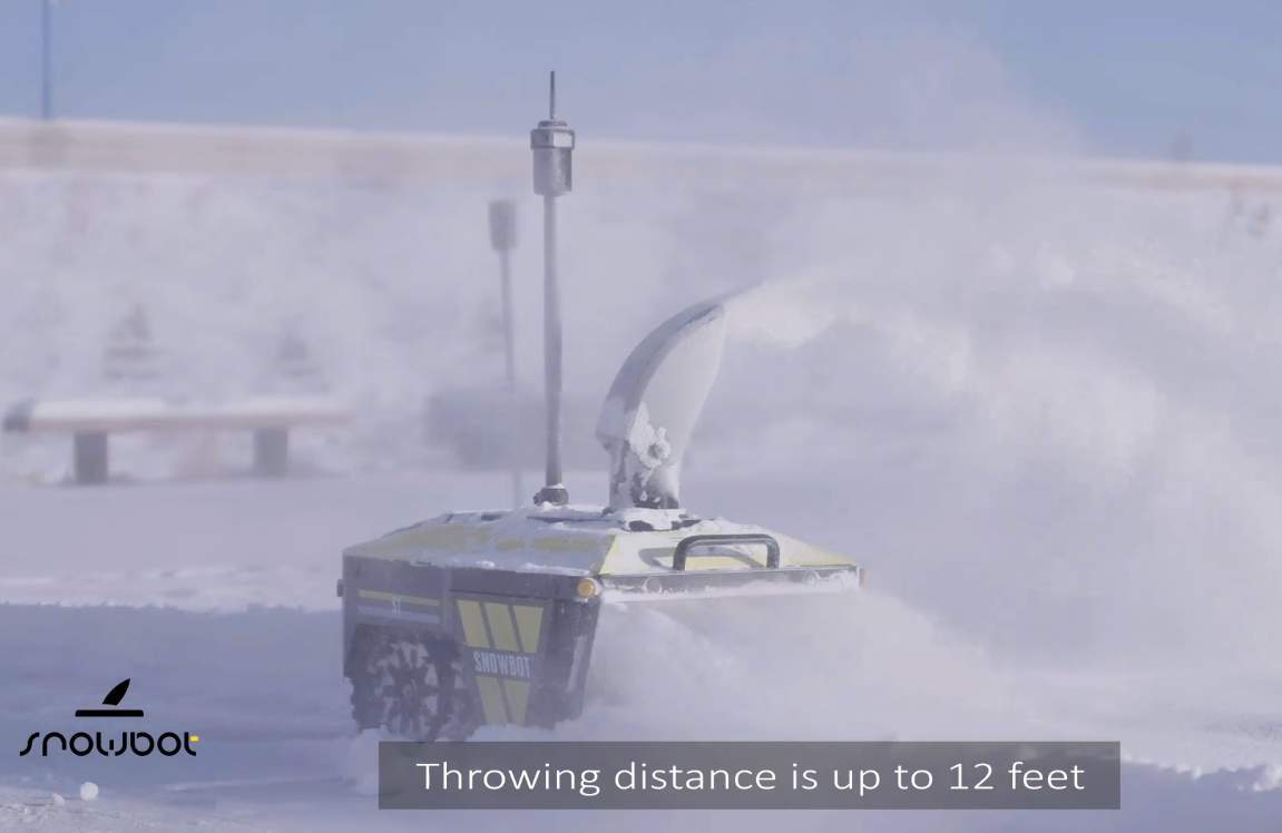 snowbot snow blower throw distance