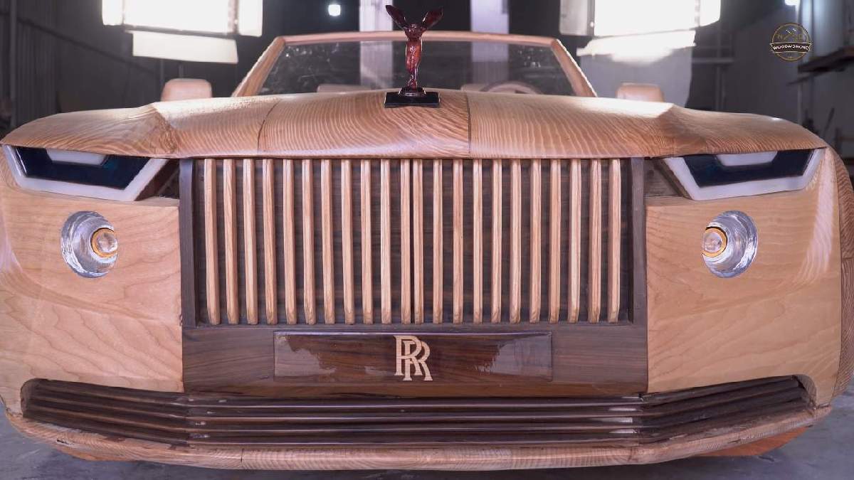 Bumper of Rolls-Royce Boat Tail wood replica mini car