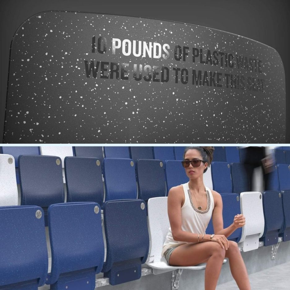 World’s First Stadium Seats Made Out Of Ocean Plastic