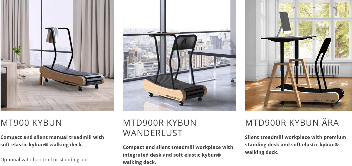 Kybun versions of Walkolution treadmill desk