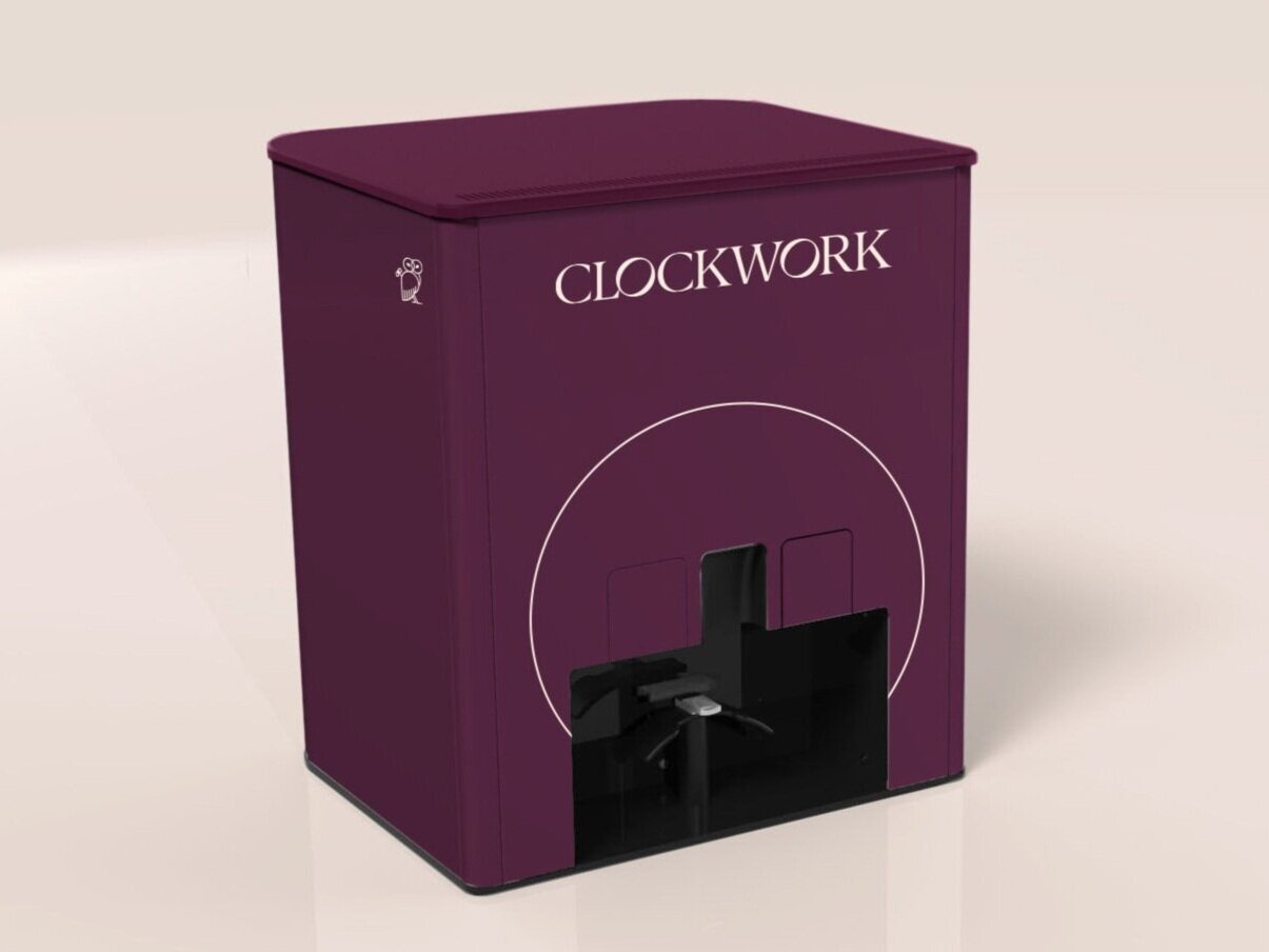 Purple colored Clockwork manicure robot machine
