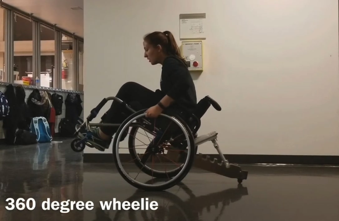 360 degree wheelie with alligator tail attachment