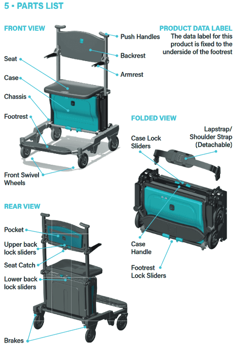 Foldable Traveller Chair parts